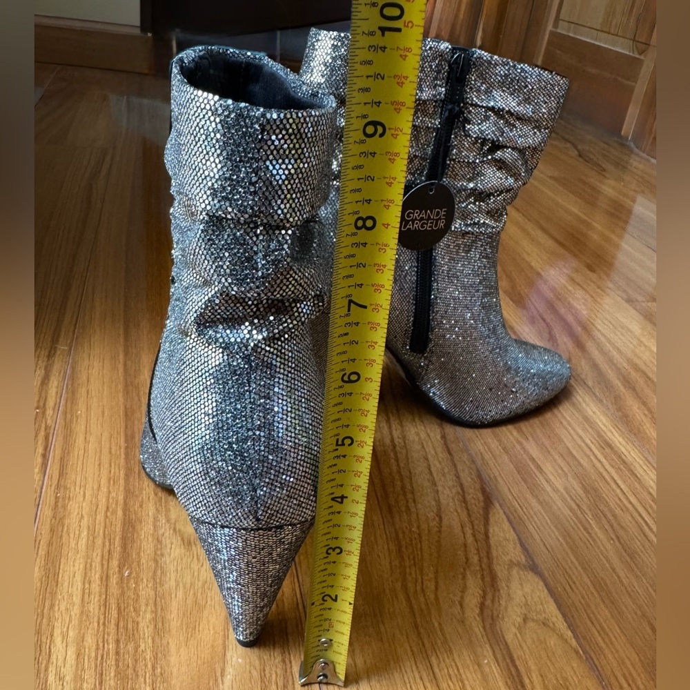 New Look Silver Heeled Boots with Glitter Finish - Picture 7 of 14